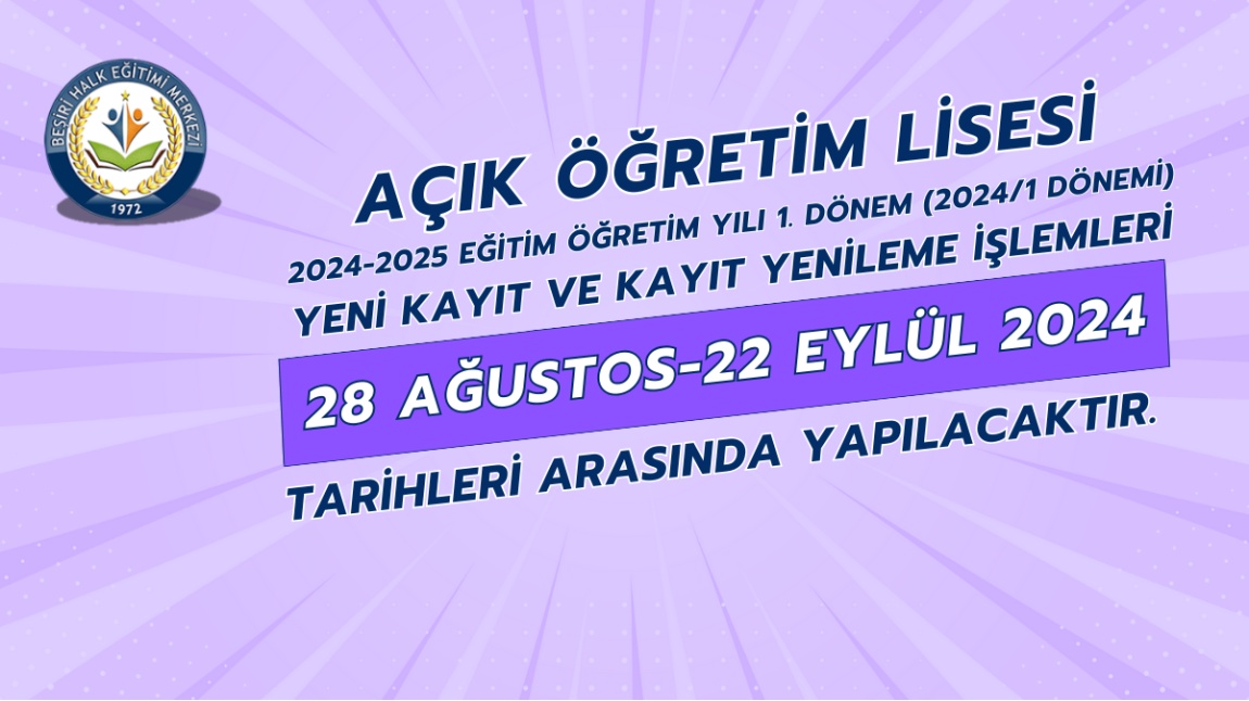 AÇIK ÖĞRETİM LİSESİ KAYIT İŞLEMLERİ